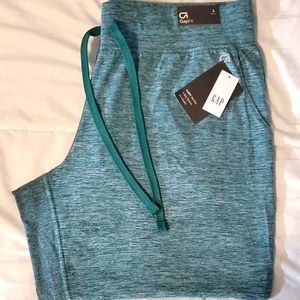 Womens Teal/Grey Gapfit 4 way stretch Gap pants Large Petite NewWT